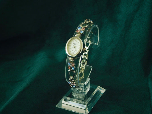 Silver gemstone watch